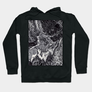 Marble or sea in black and white Hoodie